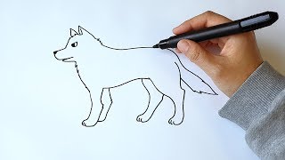 How to Draw a Wolf for Kids::Wolf Drawing Lesson Step by Step::#10