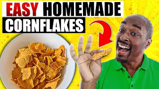 Crispy DIY Corn Flakes: Breakfast Bliss! 🥄🌞 #homebaking #vegancereals