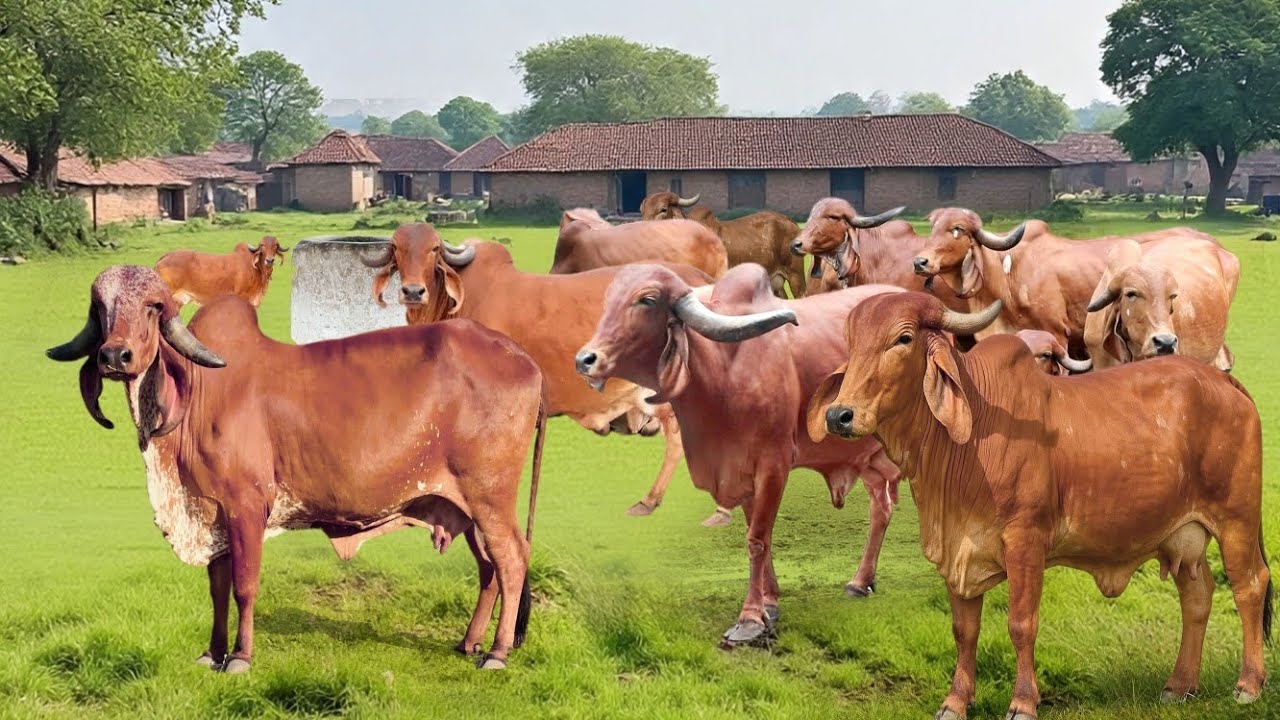 gir cow video|| indian gir caw in rain ||village life in gujarat