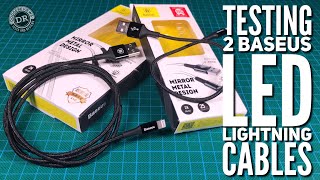 Testing 2 Baseus 'Shining Cable with Jet Metal' LED lightning cables