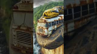 Nature amazing discovery: Python in abandoned bus 😨😨 jungle....... adventure:#viral#shorts#wildlife
