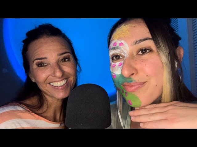 My mom tries ASMR (again) ♡ relaxing face brushing + painting