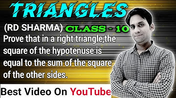 In a right angled triangle, the square of the hypotenuse is equal to the sum of the squares of the