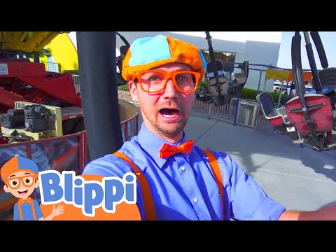 Blippi at an Amusement Park Learning Colors at the Carnival