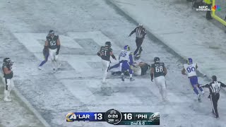 Rams Defense Score Safety To Make It 1-PT Game - RAMS vs EAGLES - 2024-25 NFL DIVISIONAL ROUND