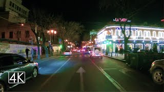 Yerevan Driving Tour, Night Street view, Armenia. 4K 60fps