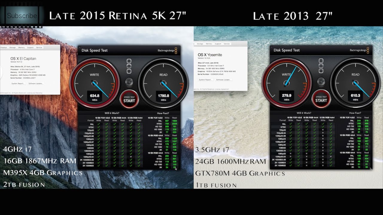 Late 2015 i7 5K iMac Retina speed test and comparison - YouTube