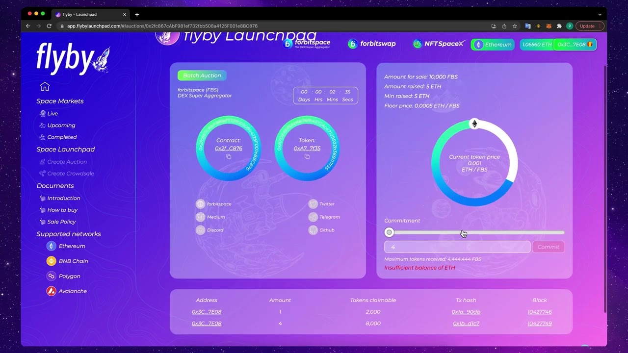 How to Participate in the $ FBS IDO on flybyLaunchpad
