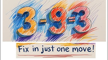 🔥 Fix 3 - 9 = 3 Move only one #matchstick to make the equation correct.