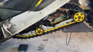 Skidoo Rev Chassis Rear Skid Removal