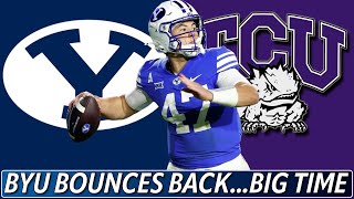 BYU Dominates TCU 44-13. Bachmeier 355 total yards 2 TDs. Cougars sites set on Big12 title game.