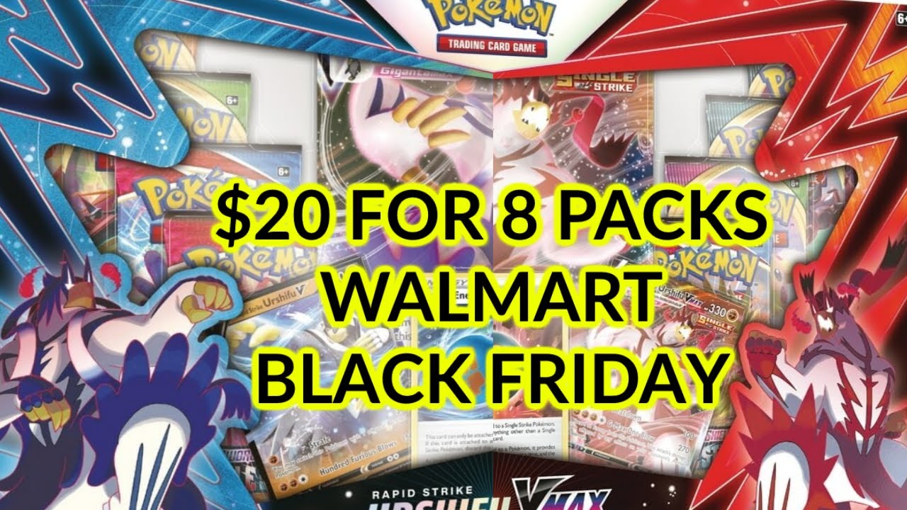 Walmart Black Friday 2021 Pokemon Product 20 Pokemon Urshifu Vmax Premium Box 8 Packs Youtube