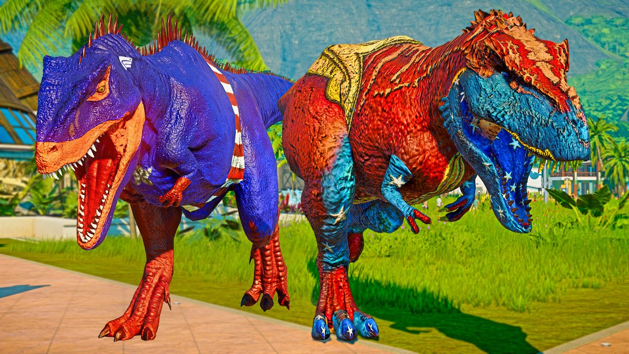 Captain America Giga vs. Joker King Shark! 🦖 JWE Superhero Dinosaurs Fight!