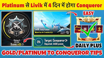 🇮🇳DAY 01 - HOW TO REACH CONQUEROR IN LIVIK MAP🔥| GOLD/PLATINUM TO CONQUEROR TIPS & DAILY PLUS🎯