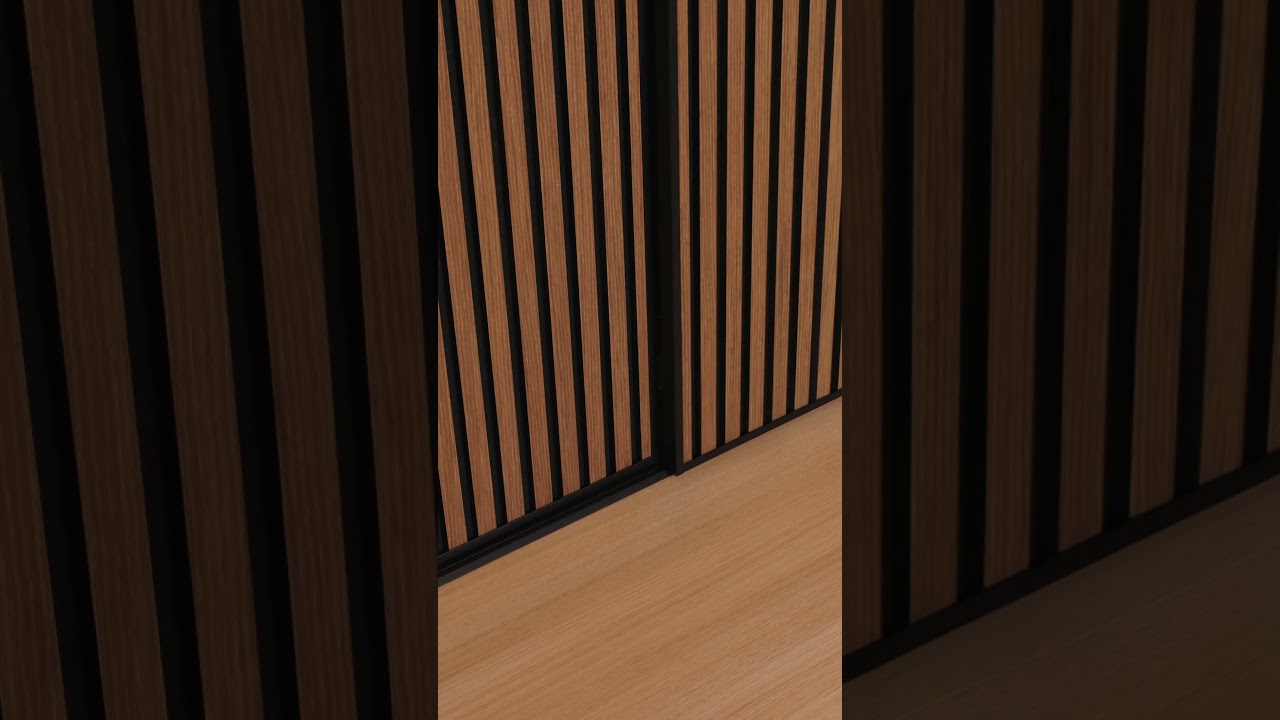 Akustikpaneele als Schiebetür  