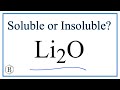 Solubility and Reactions of Metal Oxides