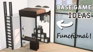 : Base Game  Tutorial  Loft Bed Ideas  Functional  | No CC or Mods | The Sims 4