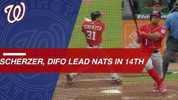 Max Scherzer sparks rally in 14th with pinch-hit single, scores go-ahead run on Wilmer Difo