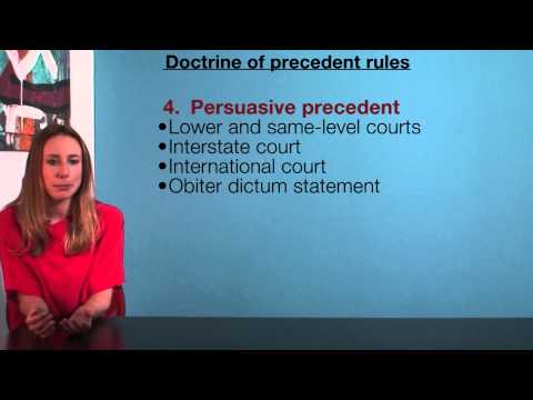 VCE Legal Studies - Doctrine of precedent