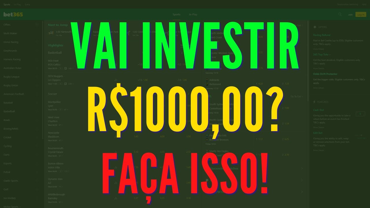 FAÇA ISSO SE FOR INVESTIR R$1000,00 NAS APOSTAS ONLINE!