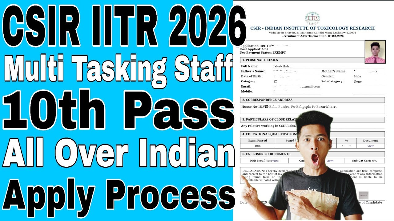 CSIR IITR MTS Driver Recruitment 2026, Online apply kaise bhare Process, How to Fill up Form 