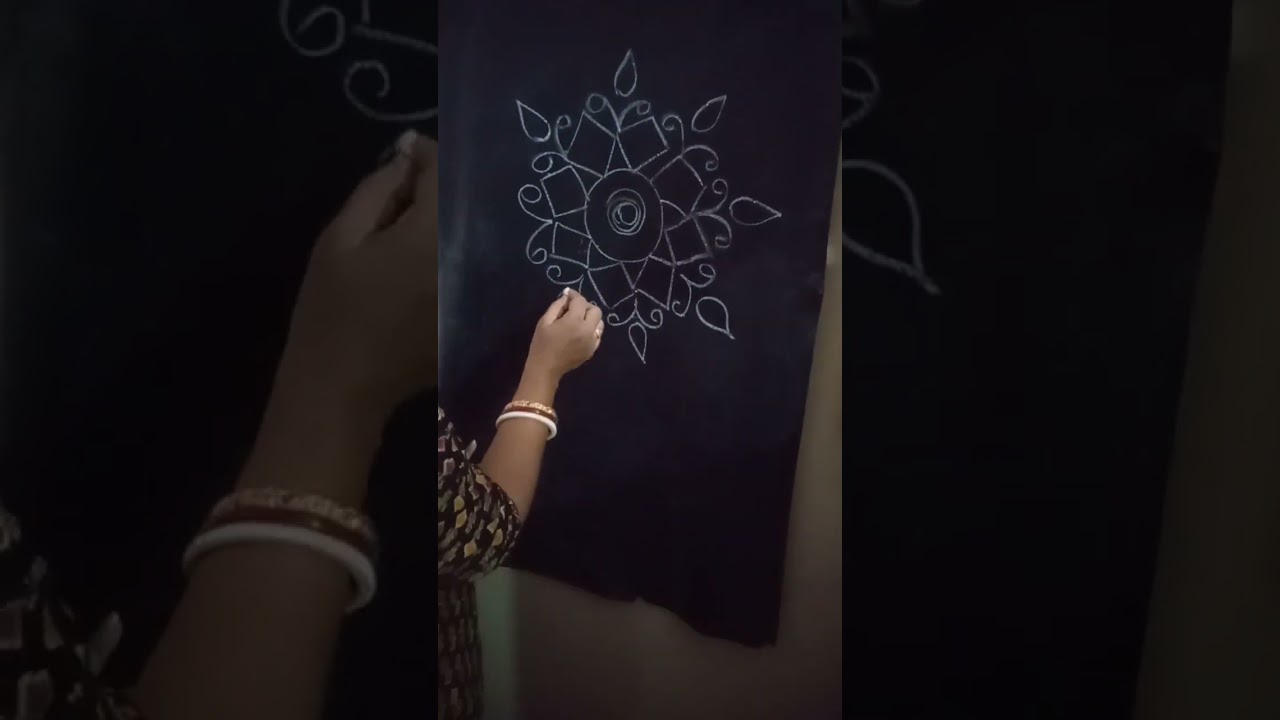 легкий рисунок джхоти мелом #shortvideo #jhoti #drawing #shorts