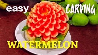 Easy Watermelon Carving Idea🍉#fruitcarving #watermeloncarving #fruitcuttingskills