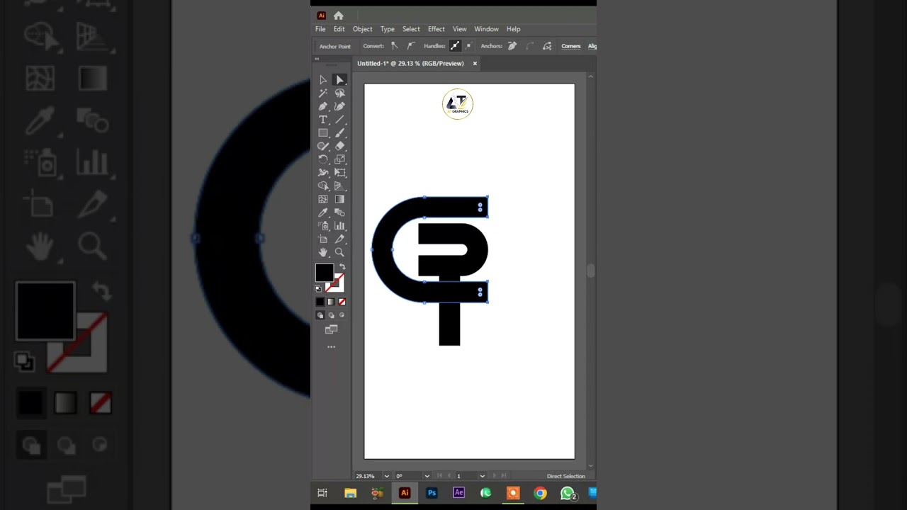 R+C Logo Design Process In Adobe Illustrator | AT Graphics
