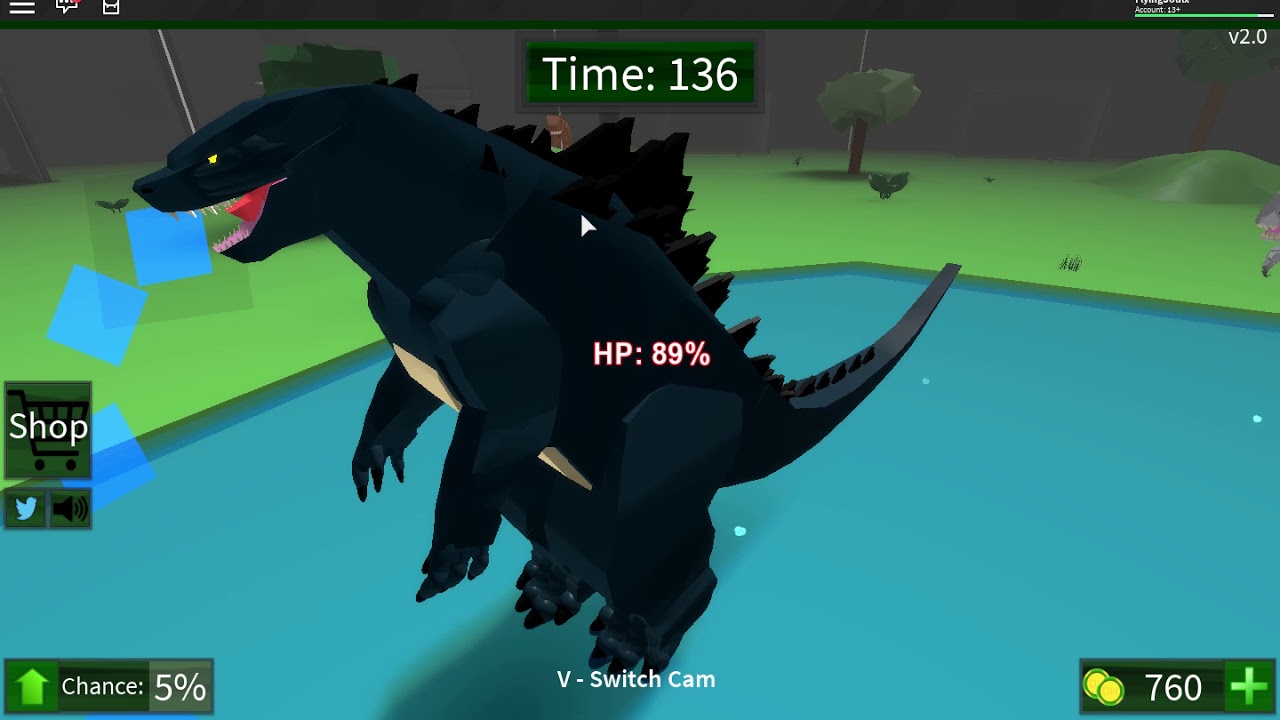 Roblox Dinosaur Hunter Godzilla Youtube - roblox godzilla comes and destroys our roblox town invidious