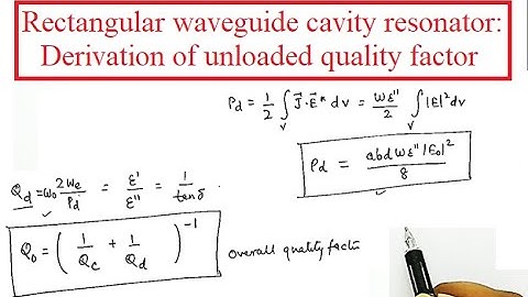Rectangular waveguide cavity resonator || Derivation of unloaded quality factor||