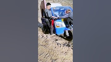 The process of transporting materials up the hill with clever methods - it is worth sharing