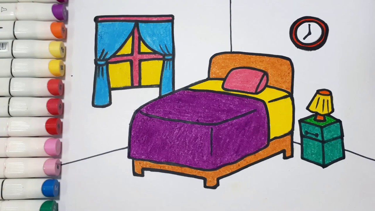 How To Draw Bedroom Draw For Kids Youtube