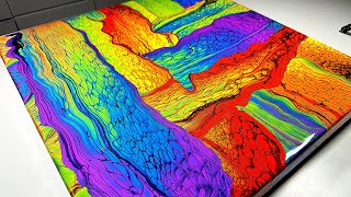 Jaw-Dropping Rainbow Fluid Art Technique