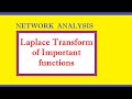 #BEC304  Laplace transform of some functions