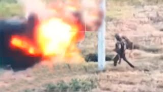 Российский солдат уклоняется от 7 дронов Украины