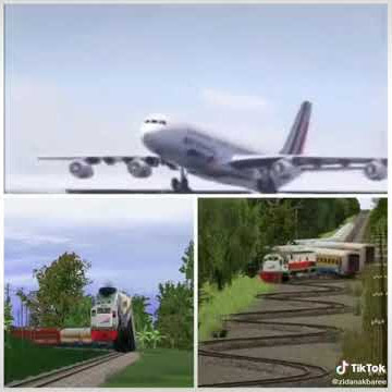 Pesawat joget lucu sama kereta oleng