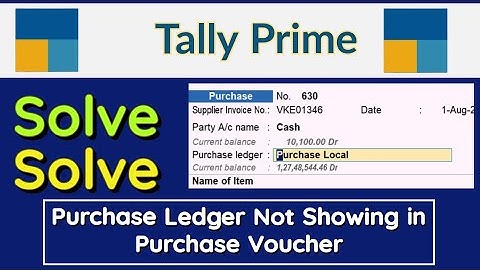 Purchase Ledger Not Showing in Purchase Voucher in Tally Prime by Suman education hub english