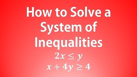 How to Solve a System of Inequalities