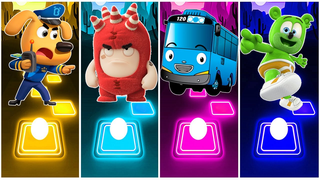 Sheriff Labrador 🆚 Oddbods Fuse 🆚 Tayo The Little Bus 🆚 Gummy Bear.🎶 Who Is Best?