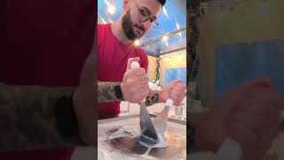 Sorvete na chapa de Baunilha e Doce de Leite com recheio de Chocolate Branco #sorvetenachapa #fypシ