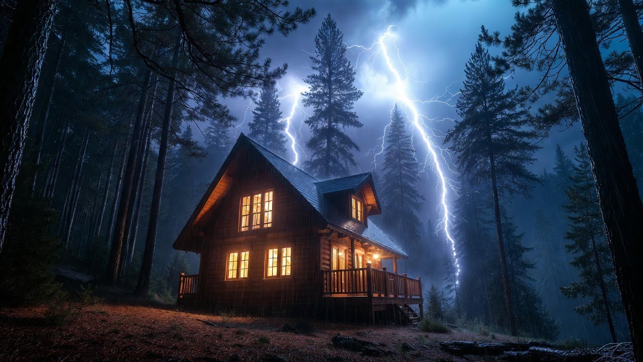 Nonstop Heavy Rain in Secluded Cabin | Relaxing Atmosphere for Deep Sleep Tonight 4K