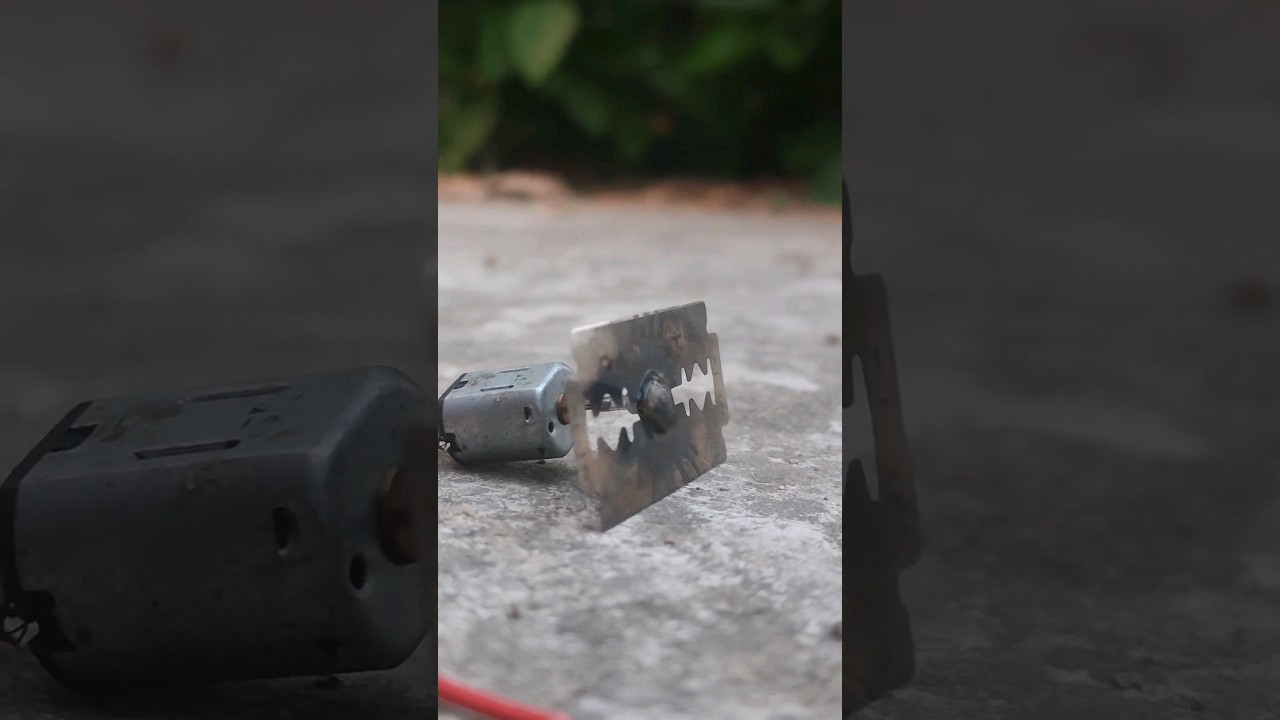 razor blade with dc motor make a mini cutter matchin || Coming soon... 