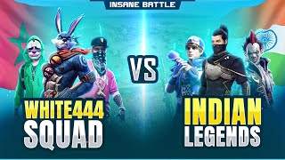 White444 Squad Vs Indian Legends || Free Fire Insane Clash Squad battle b\/w India Vs Mena Server