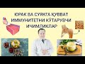 ЮРАК ВА СУЯКГА ҚУВВАТ ИММУНИТЕТ КЎТАРИШ ИЧИМЛИКЛАРИ