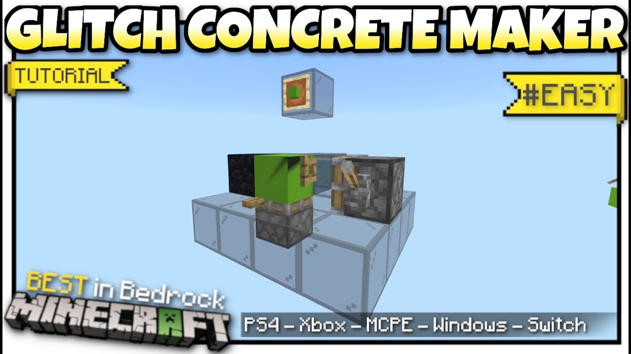 Minecraft Bedrock Automatic Concrete Maker Glitch Tutorial