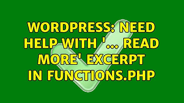 Wordpress: Need help with 