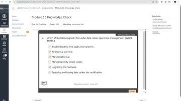 Module 16 Knowledge Check | Data Center Operations | AWS Academy Engineering Operations Technician