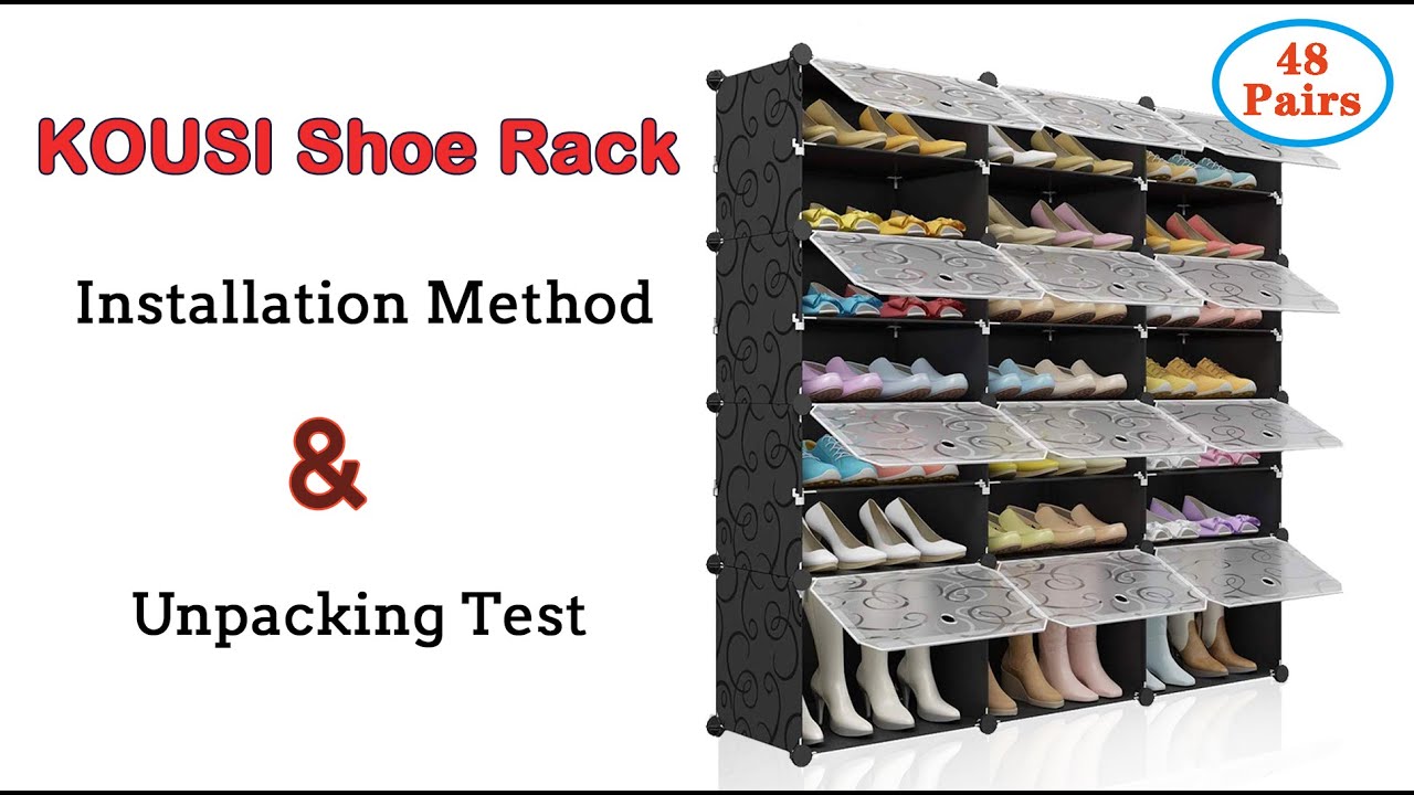 WEXCISE Portable Shoe Rack Organizer with Door, 96 Pairs Shoe Storage  Cabinet Easy Assembly, Plastic Adjustable Shoe Storage Organizer Stackable