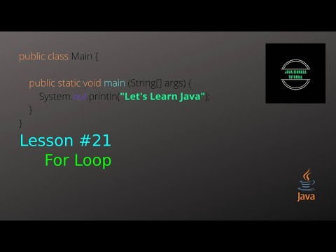 ජාවා සිංහල ටියුටෝරියල් - #21 For Loop හැඳින්වීම