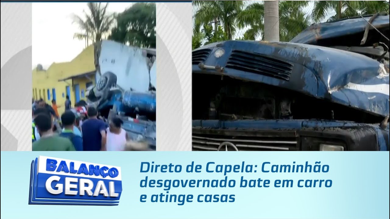 Direto de Capela: Caminhão desgovernado bate em carro e atinge casas